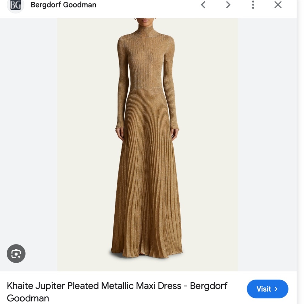 KHAITE Jupiter Dress, gold / amber / shimmer